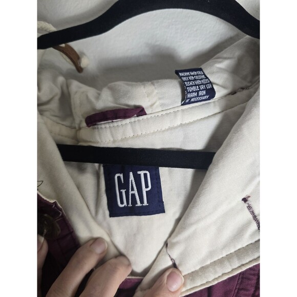 Vintage GAP Men’s Anorak Pullover Jacket L  Cotton Cream Lined... - Picture 5 of 11